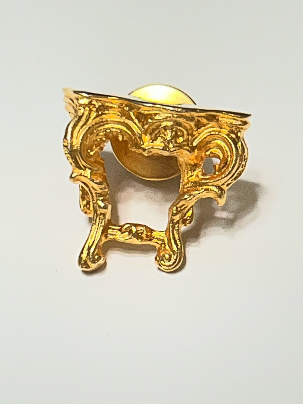 Vintage KARL LAGERFELD Baroque Louis XV Table Tie Tack Pin Brooch Signed